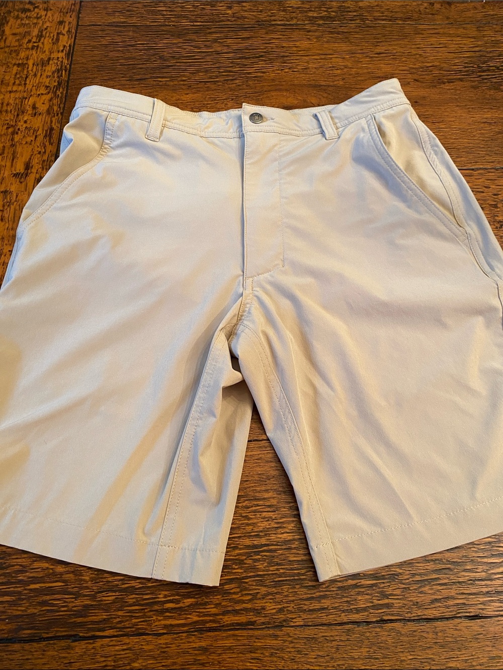FootJoy Men's Flat Front Golf Shorts - Light Cream